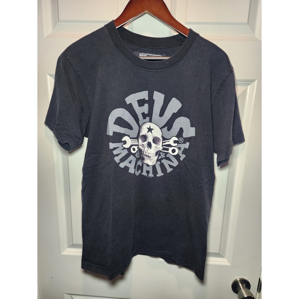 Deus Ex Machina Men's M Skull Wrench Graphic T-Shirt Black Short Sleeve Crewneck